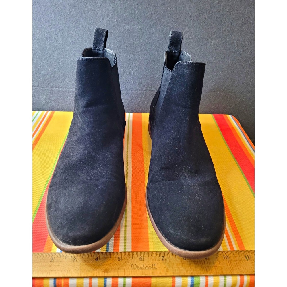 Jonven Men's Black Suede Chelsea Slip-On Ankle Boots Round Toe Size 13